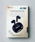 M&i DOT Series TWS-919 Wireless Earbuds – 48H Total Playtime, Bluetooth 5.4, Pure Stereo Sound with Deep Bass, Touch Controls & IPX5 Water Resistance (Includes Free Silicone Case & Carabiner)