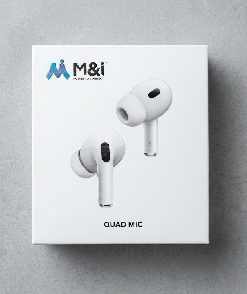 M&i M Pods Series TWS-938 Wireless Earbuds with QUAD MIC & AI ENC